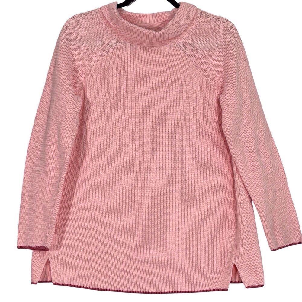 Talbots Pima Sabrina Sweater Pink Women’s Size 1X Tipped Edges Coastal Grandma